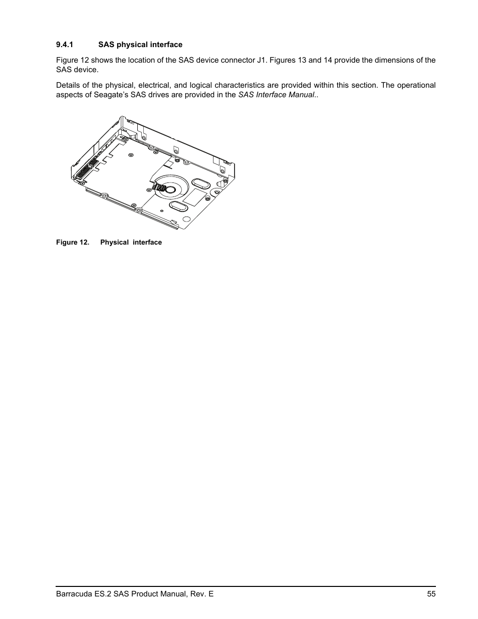 1 sas physical interface, Sas physical interface | Seagate BARRACUDA ST3500620SS User Manual | Page 59 / 82