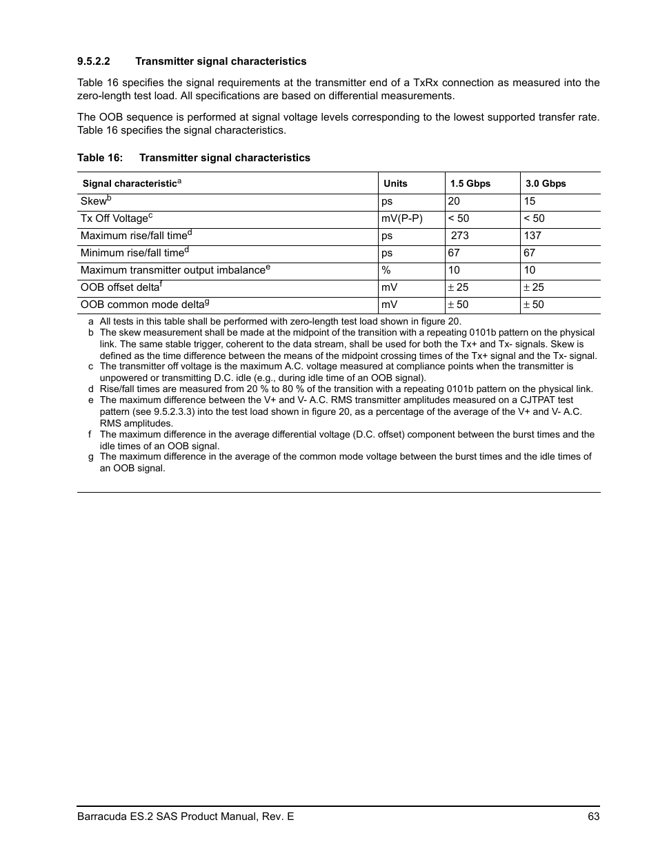 2 transmitter signal characteristics | Seagate BARRACUDA ST3500620SS User Manual | Page 67 / 82