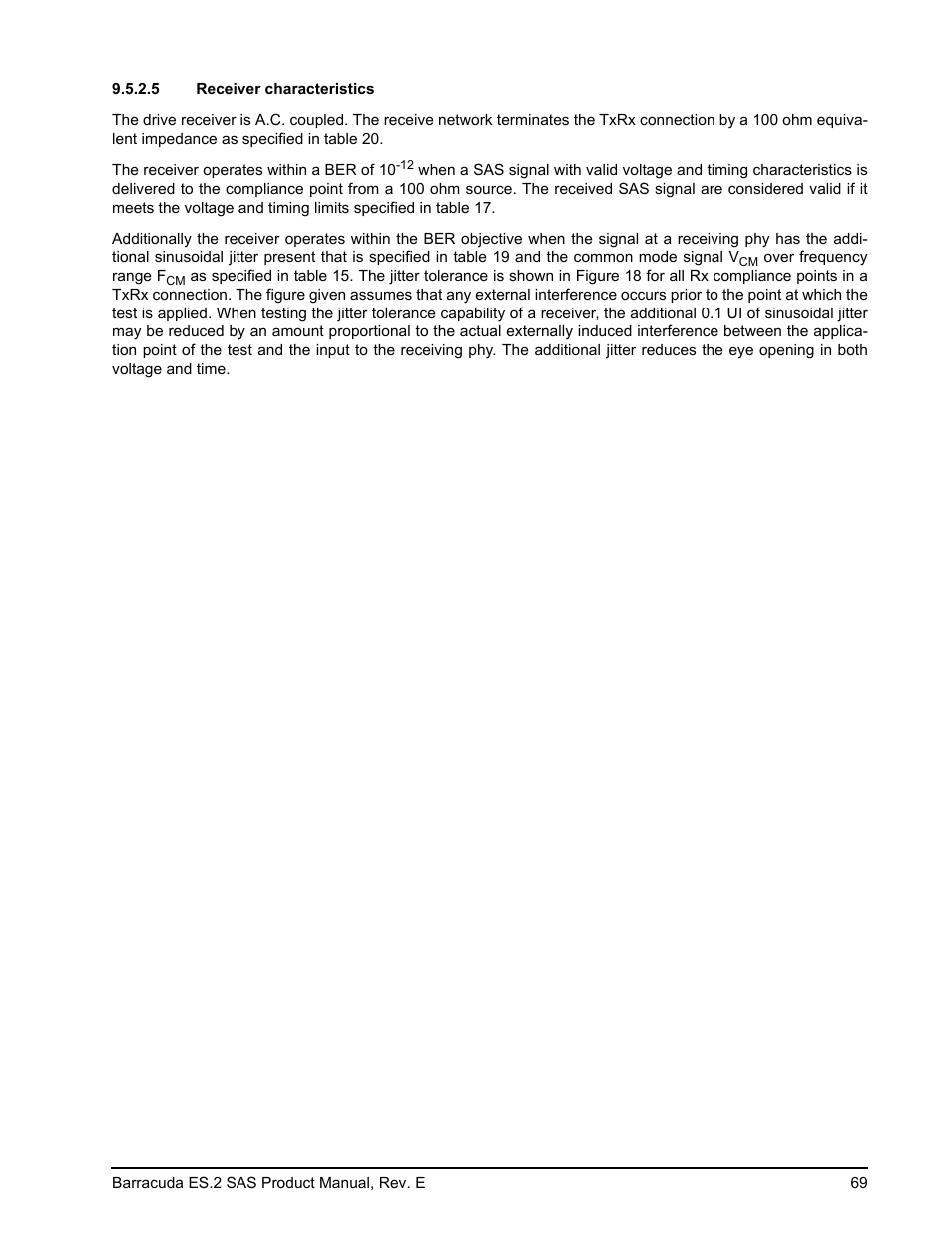 5 receiver characteristics | Seagate BARRACUDA ST3500620SS User Manual | Page 73 / 82