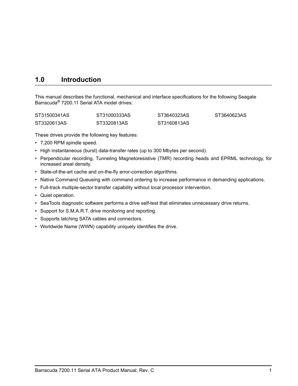 0 introduction | Seagate BARRACUDA ST31000333AS User Manual | Page 7 / 48