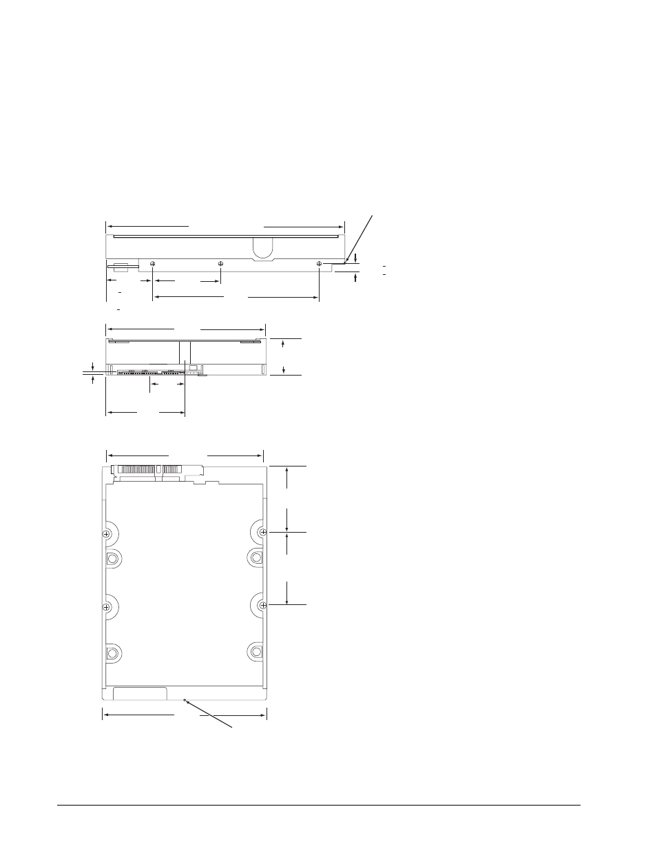 5 drive mounting, Drive mounting, Mounting dimensions—top, side and end view | 20 db35 serial ata product manual, rev. e | Seagate DB35 Serial ATA ST3250823SCE User Manual | Page 26 / 44