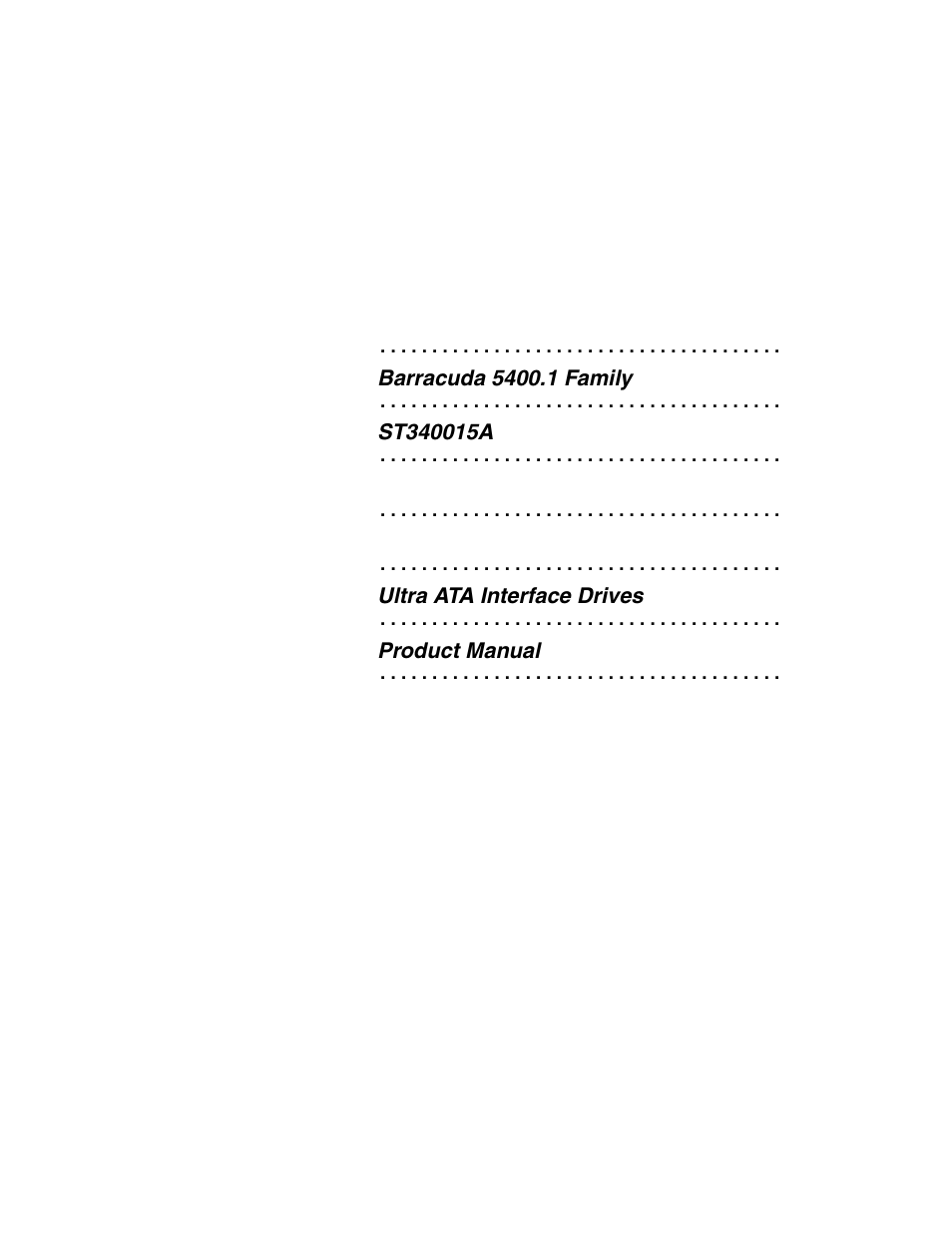 Seagate Barracuda ST340015A User Manual | Page 3 / 58