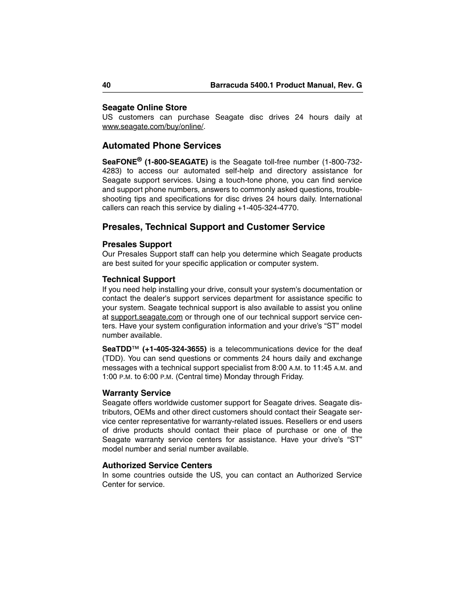 Seagate Barracuda ST340015A User Manual | Page 48 / 58