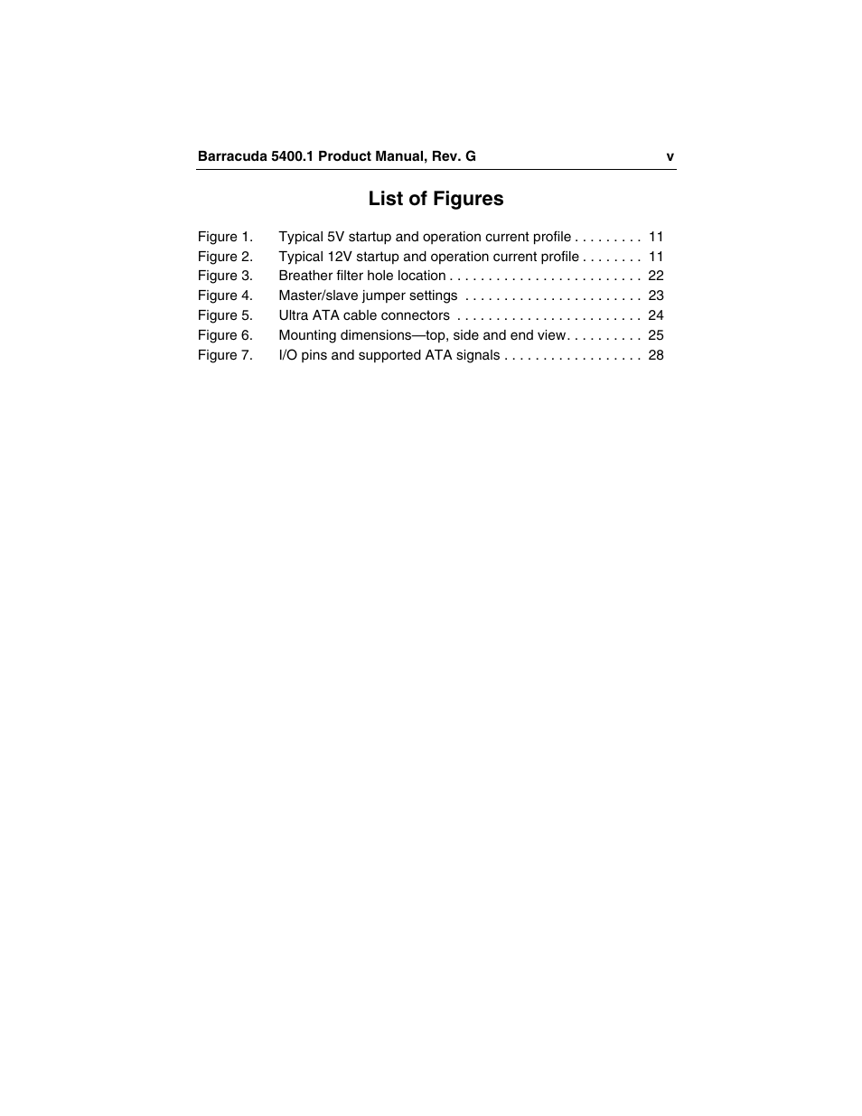 List of figures | Seagate Barracuda ST340015A User Manual | Page 7 / 58