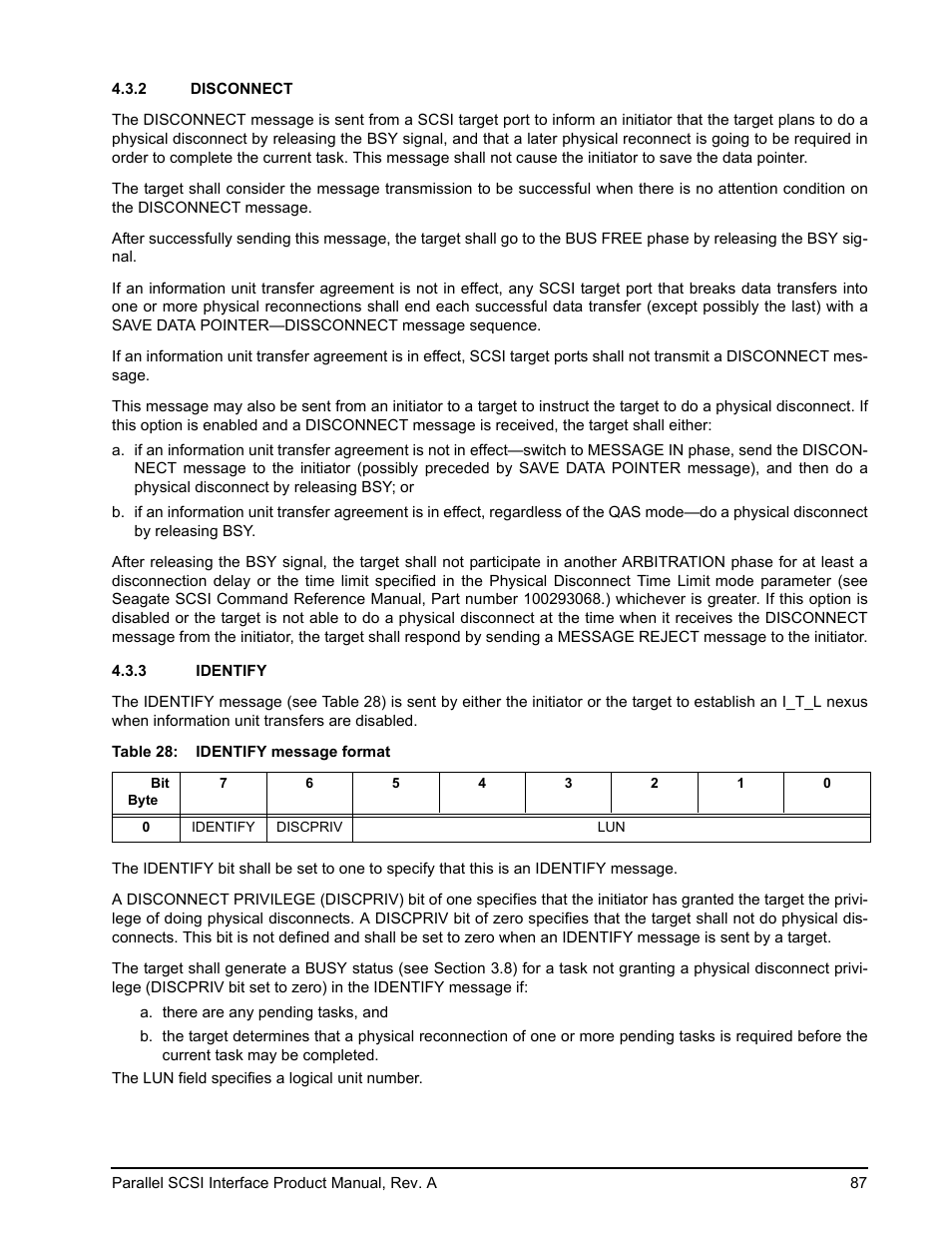 2 disconnect, 3 identify, Disconnect | Identify | Seagate Ultra 160 User Manual | Page 101 / 186