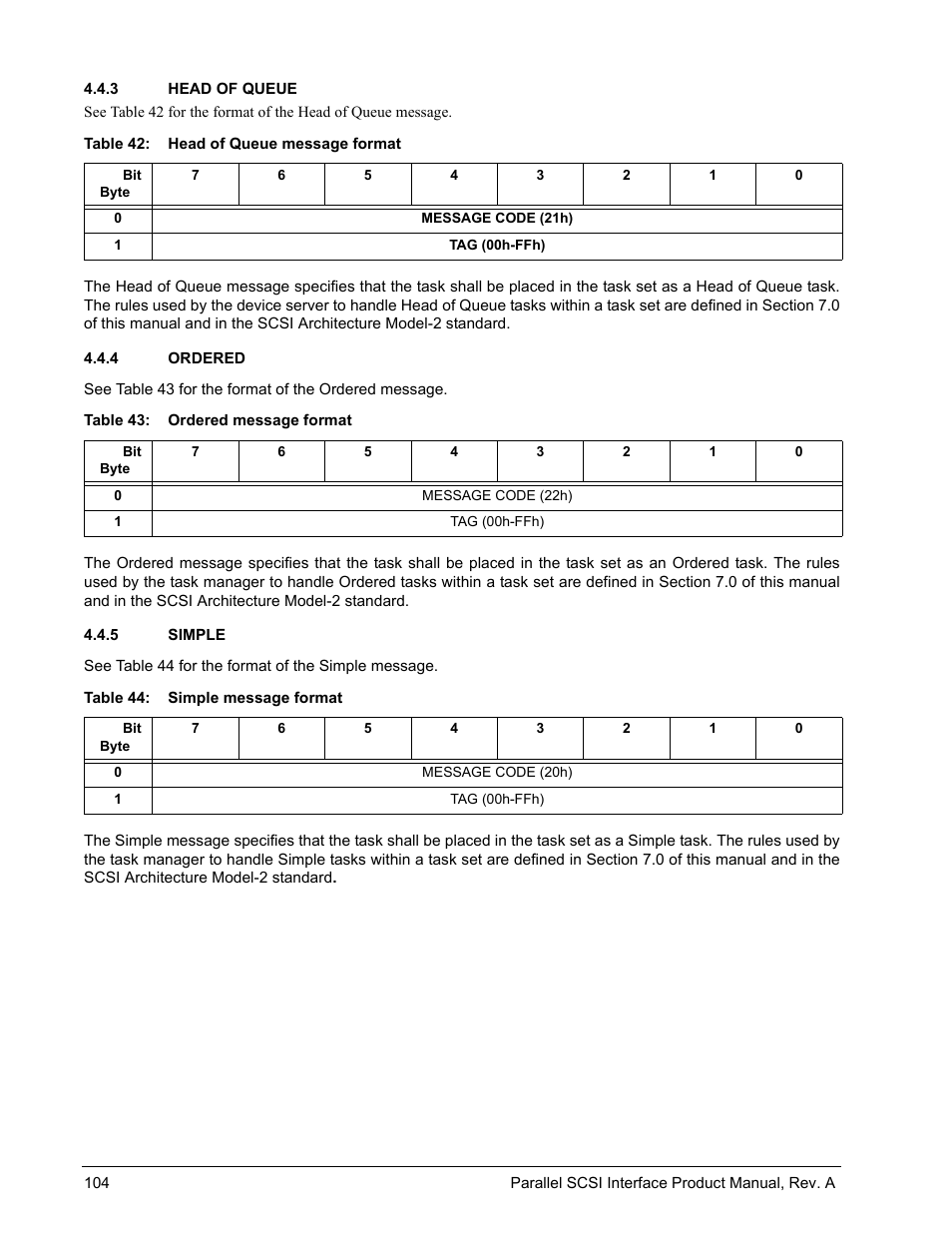3 head of queue, 4 ordered, 5 simple | Head of queue, Ordered, Simple | Seagate Ultra 160 User Manual | Page 118 / 186