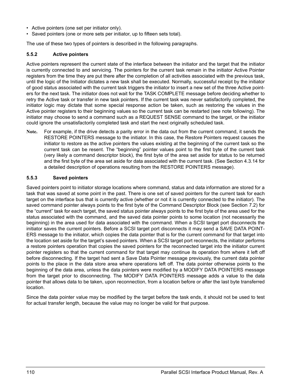 2 active pointers, 3 saved pointers, Active pointers | Saved pointers | Seagate Ultra 160 User Manual | Page 124 / 186