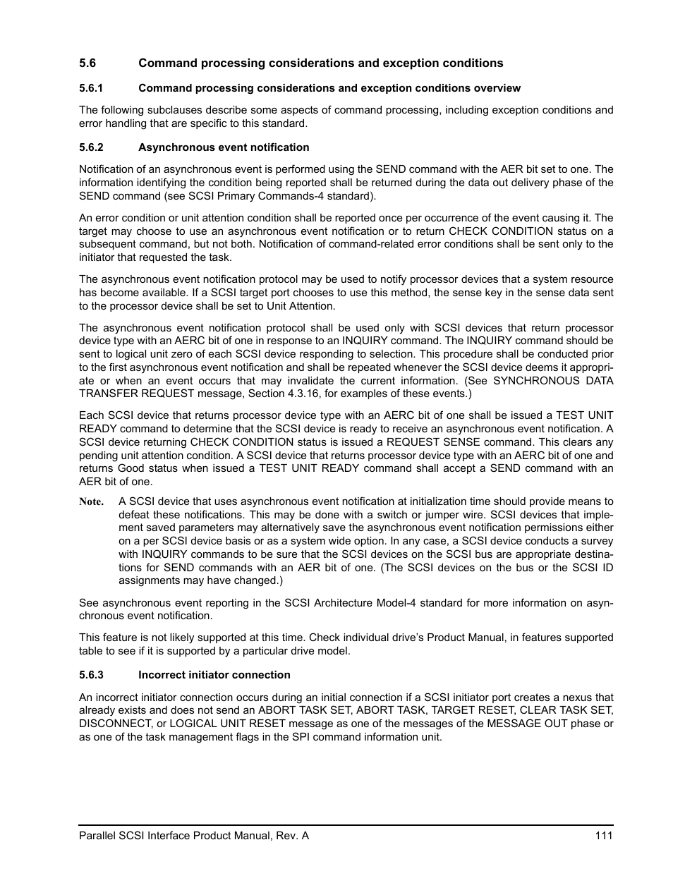 2 asynchronous event notification, 3 incorrect initiator connection, Asynchronous event notification | Incorrect initiator connection | Seagate Ultra 160 User Manual | Page 125 / 186