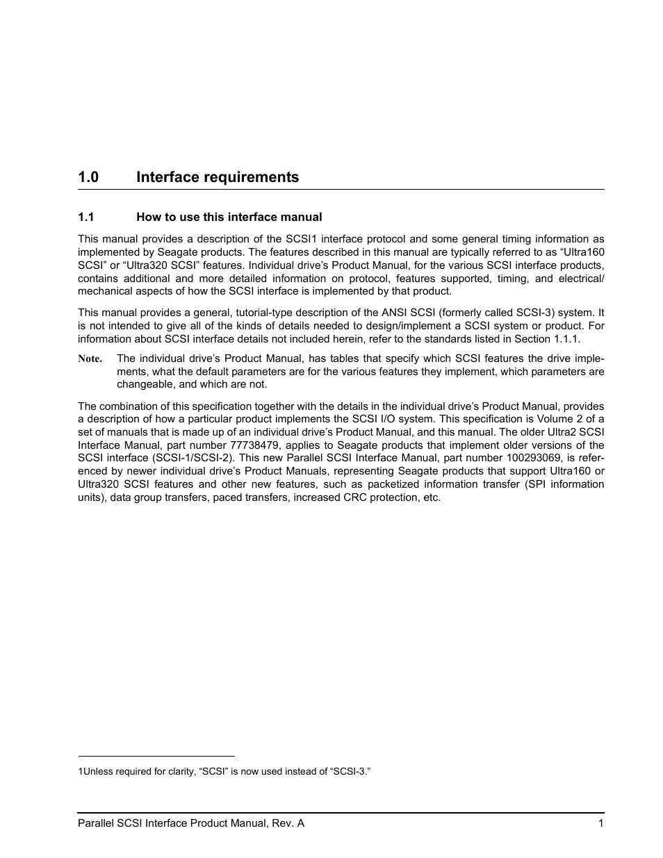 0 interface requirements, 1 how to use this interface manual, Interface requirements | Seagate Ultra 160 User Manual | Page 15 / 186