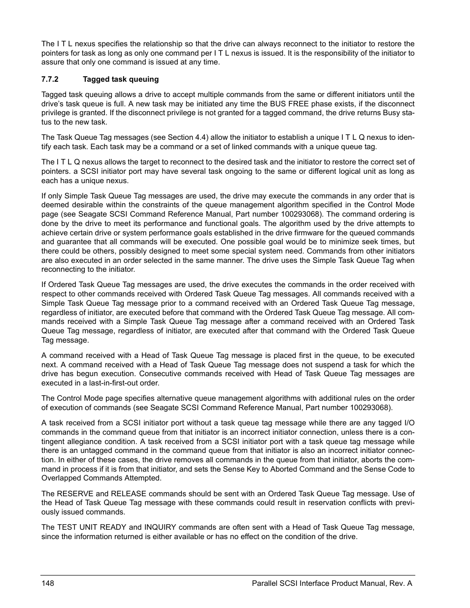 2 tagged task queuing, Tagged task queuing | Seagate Ultra 160 User Manual | Page 162 / 186