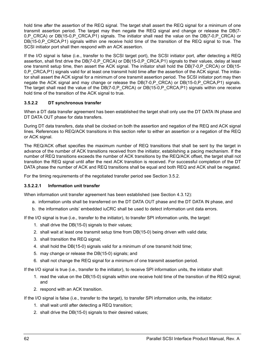 2 dt synchronous transfer, 1 information unit transfer, Information unit transfer | Seagate Ultra 160 User Manual | Page 76 / 186