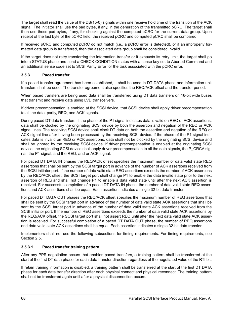 3 paced transfer, 1 paced transfer training pattern, Paced transfer | Seagate Ultra 160 User Manual | Page 82 / 186