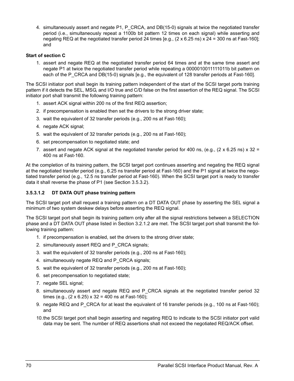 2 dt data out phase training pattern, Dt data out phase training pattern, Section 3.5.3.1.2. t | Seagate Ultra 160 User Manual | Page 84 / 186