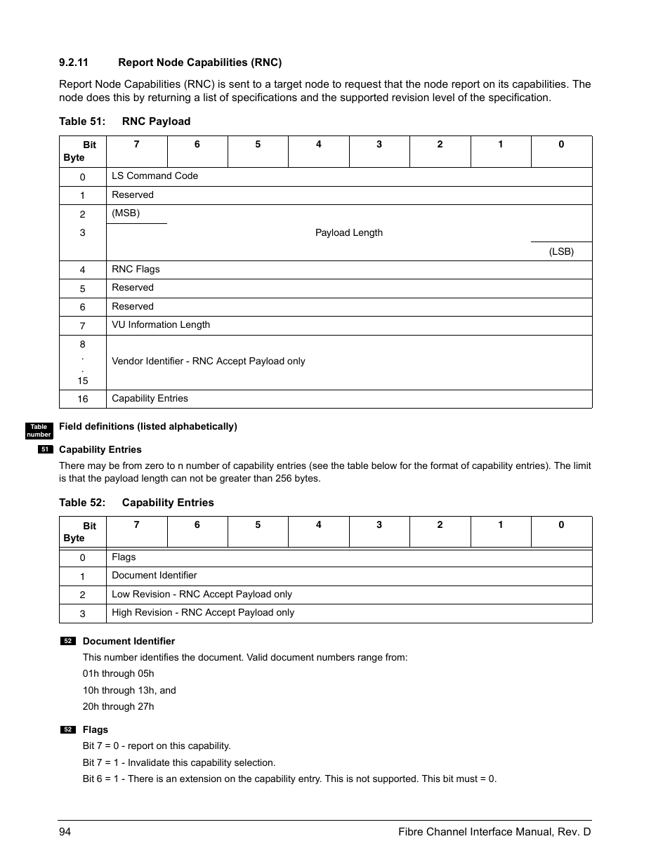 11 report node capabilities (rnc), Report node capabilities (rnc) | Seagate Fibre Channel Interface User Manual | Page 108 / 432