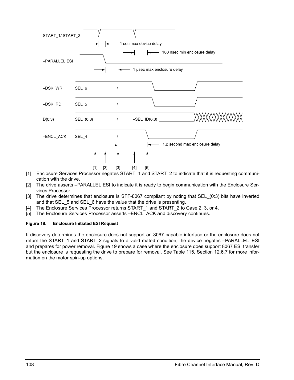 Figure 18, Enclosure initiated esi request | Seagate Fibre Channel Interface User Manual | Page 122 / 432
