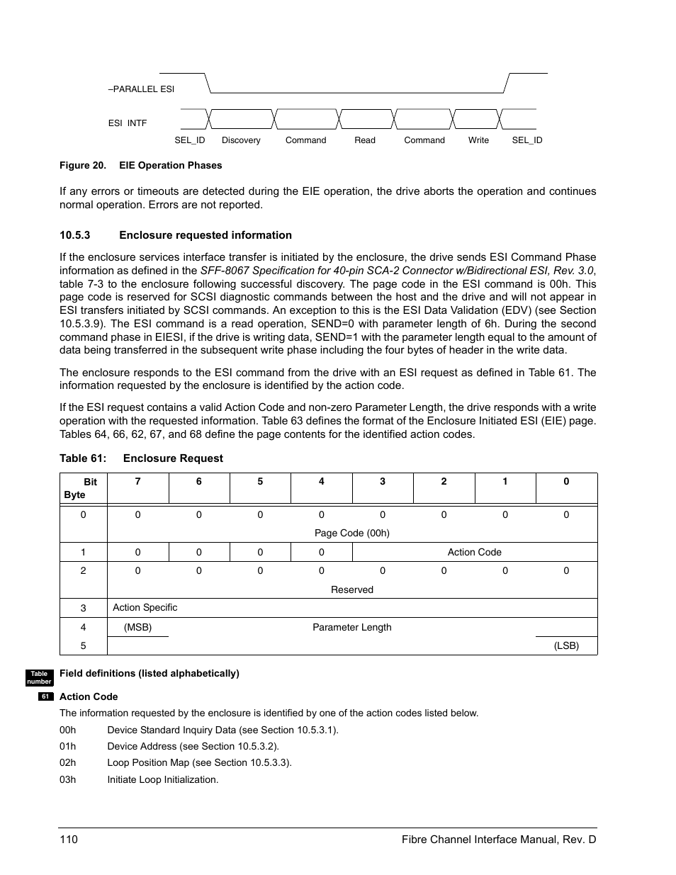 3 enclosure requested information, Enclosure requested information, Eie operation phases | Seagate Fibre Channel Interface User Manual | Page 124 / 432