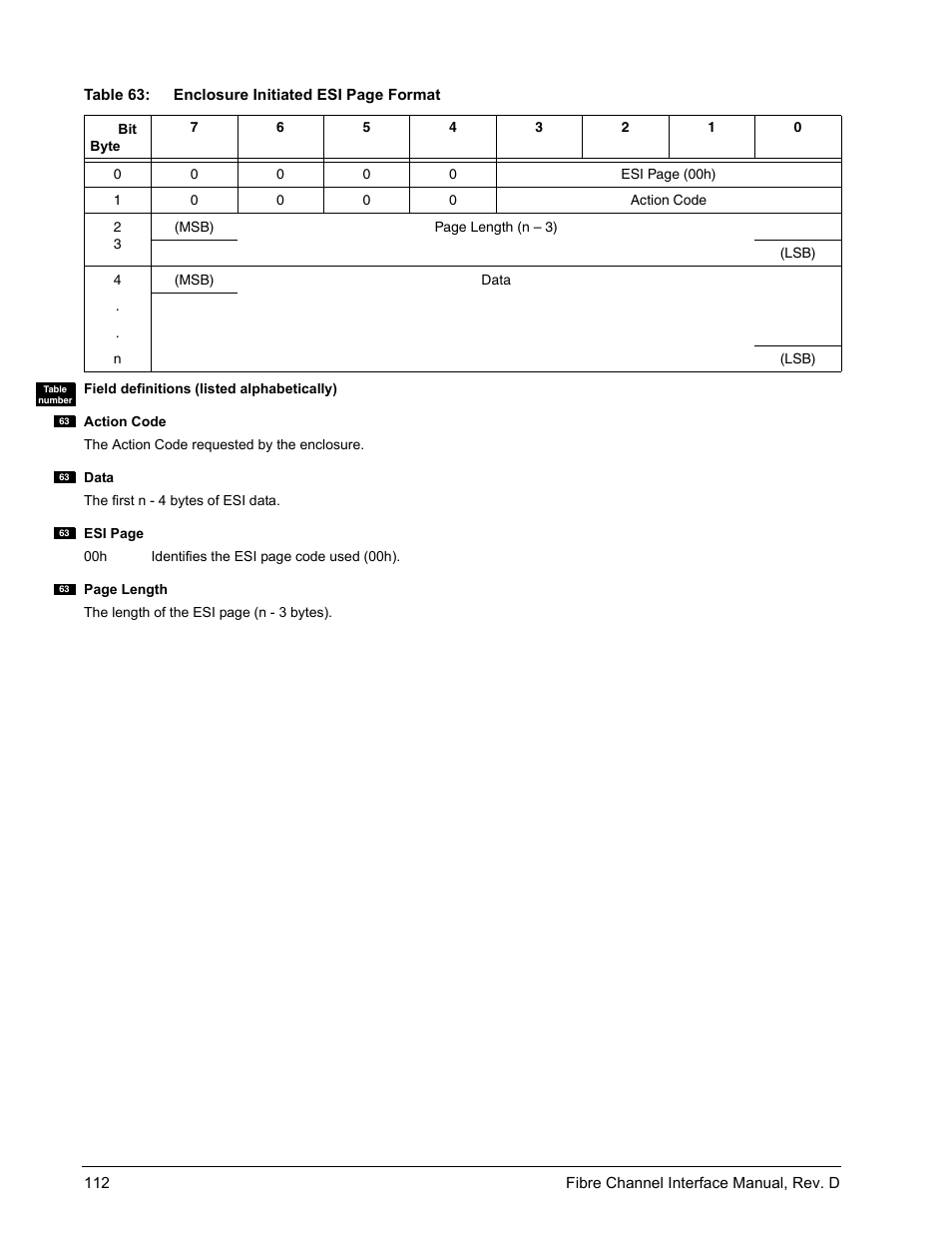 Ble 63 d, E 63 for the | Seagate Fibre Channel Interface User Manual | Page 126 / 432