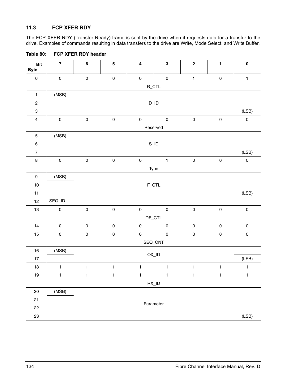 3 fcp xfer rdy, Fcp xfer rdy | Seagate Fibre Channel Interface User Manual | Page 148 / 432