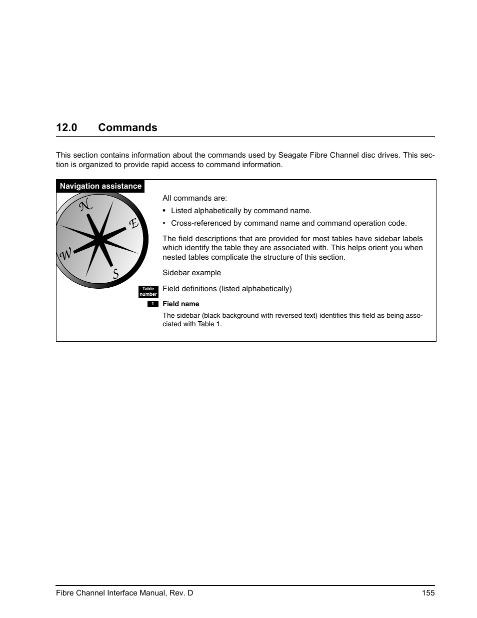 0 commands, Commands, Ed in section 12.0 | Seagate Fibre Channel Interface User Manual | Page 169 / 432
