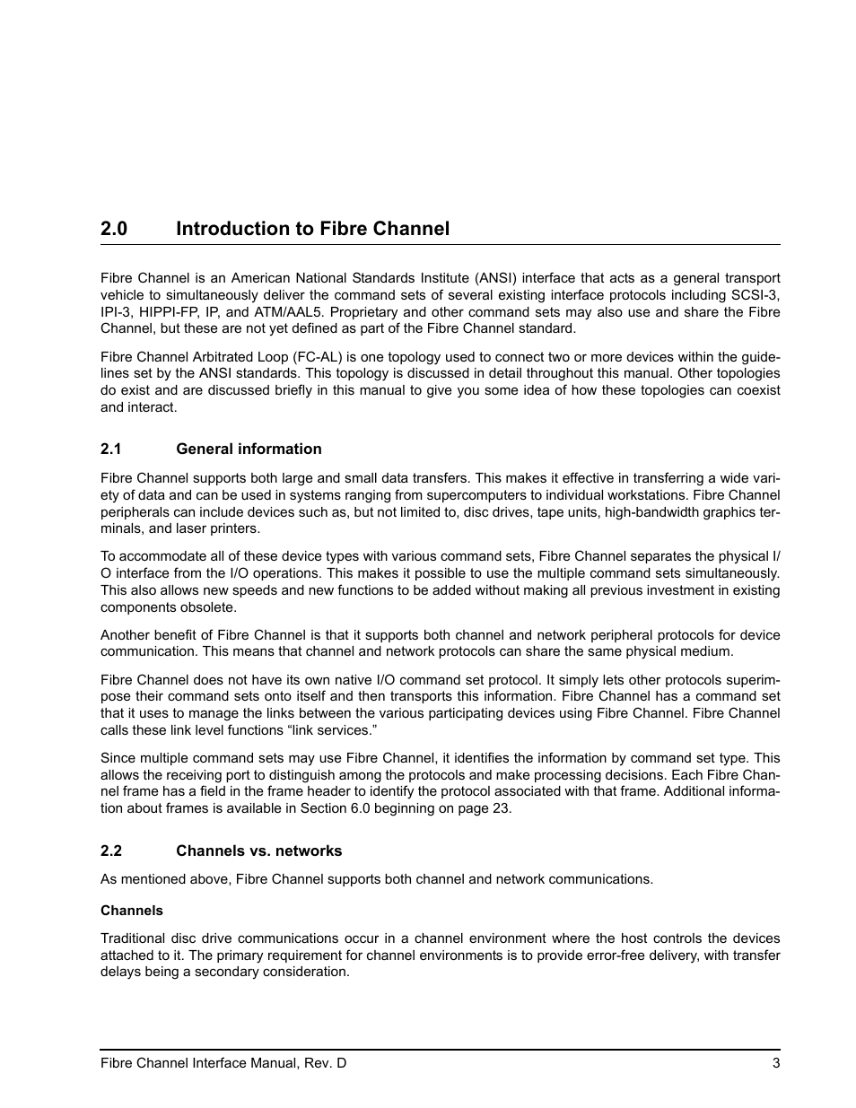 0 introduction to fibre channel, 1 general information, 2 channels vs. networks | Introduction to fibre channel, General information, Channels vs. networks | Seagate Fibre Channel Interface User Manual | Page 17 / 432