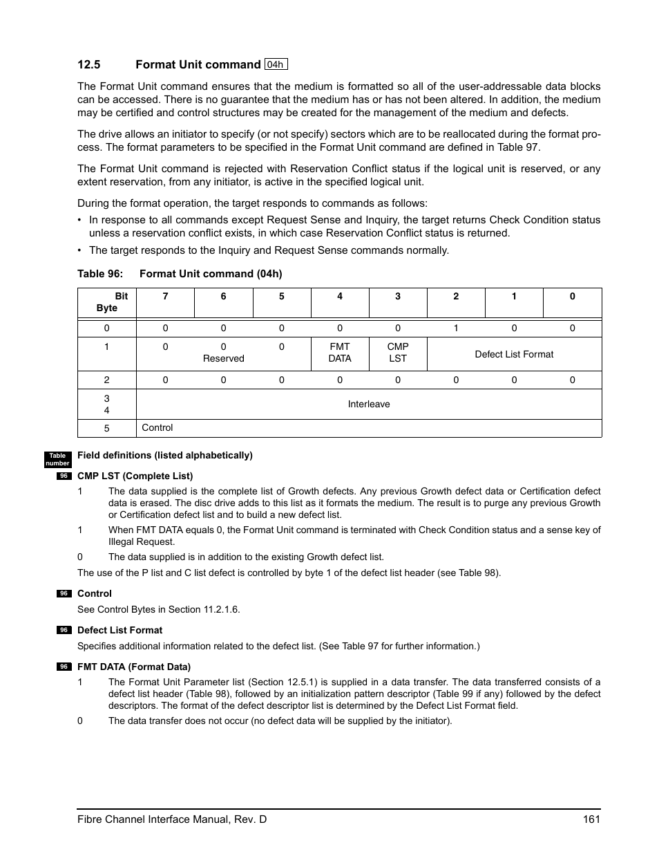 5 format unit command, Format unit command | Seagate Fibre Channel Interface User Manual | Page 175 / 432