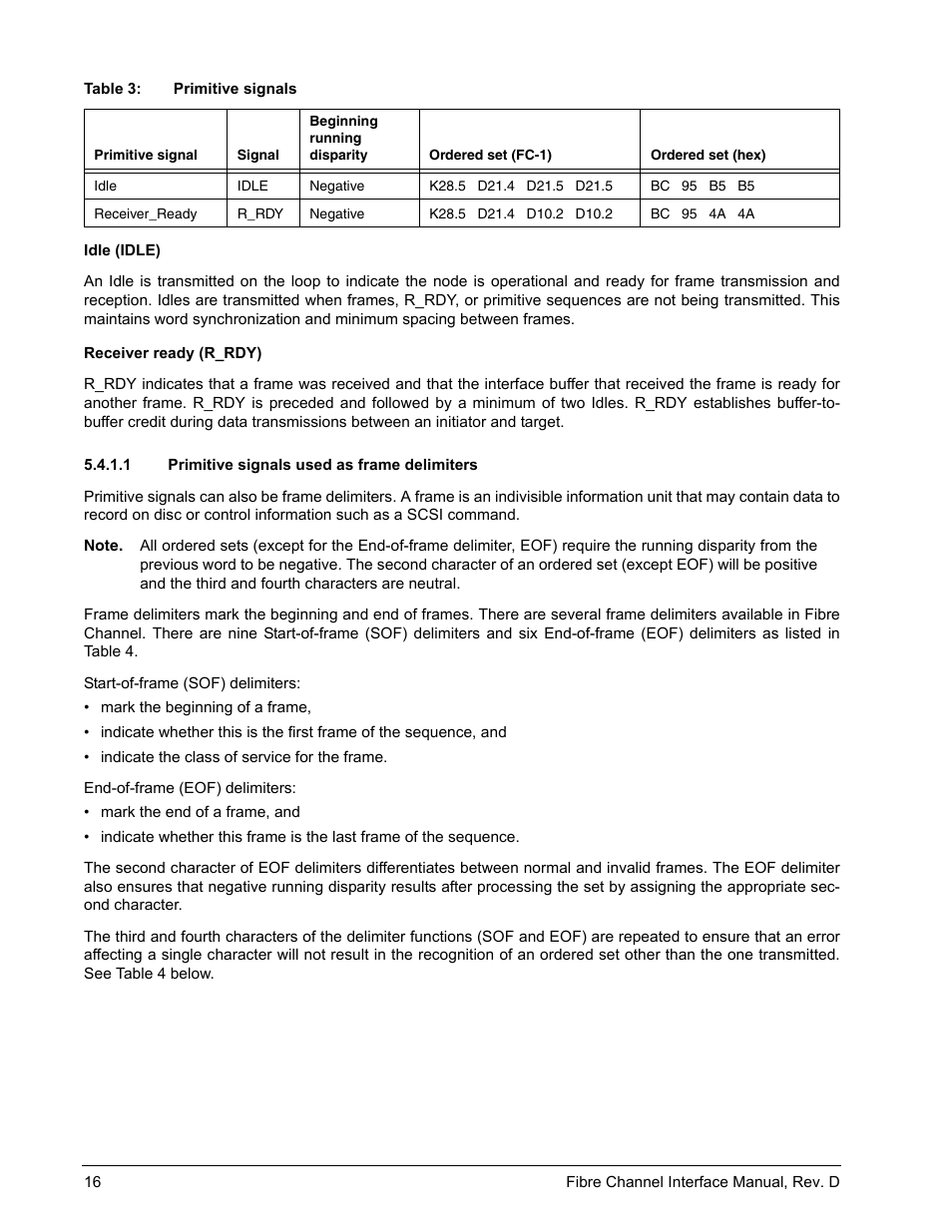 1 primitive signals used as frame delimiters, Primitive signals used as frame delimiters | Seagate Fibre Channel Interface User Manual | Page 30 / 432
