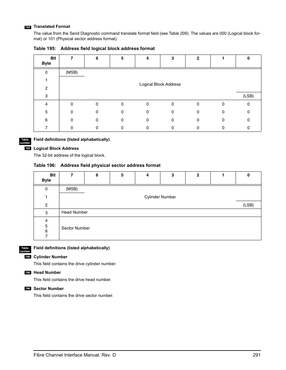 195 a, Es 195 and 196) | Seagate Fibre Channel Interface User Manual | Page 305 / 432