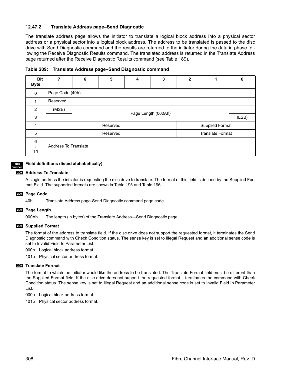 E 209), 209). t, And 209 which | Seagate Fibre Channel Interface User Manual | Page 322 / 432