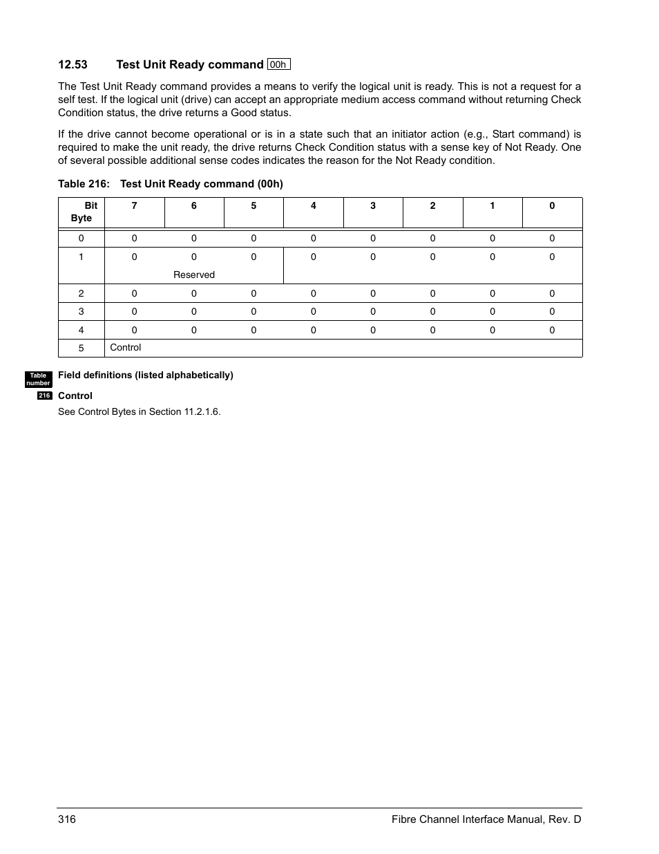 53 test unit ready command, Test unit ready command | Seagate Fibre Channel Interface User Manual | Page 330 / 432
