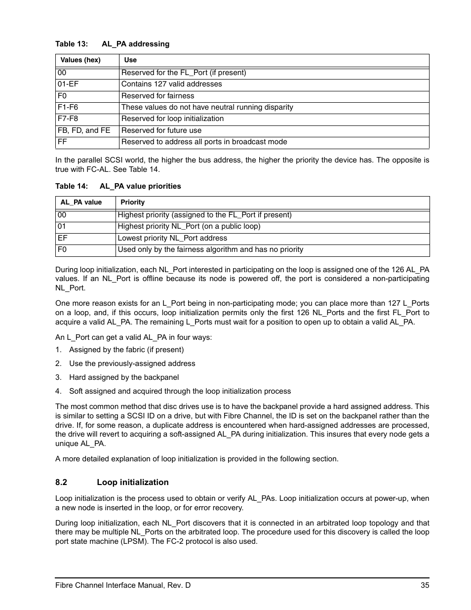 2 loop initialization, Loop initialization | Seagate Fibre Channel Interface User Manual | Page 49 / 432
