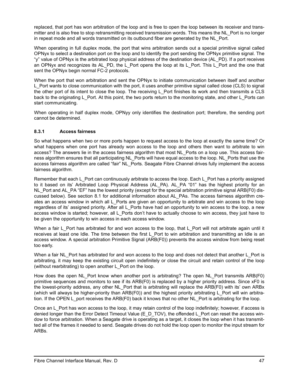 1 access fairness, Access fairness | Seagate Fibre Channel Interface User Manual | Page 61 / 432