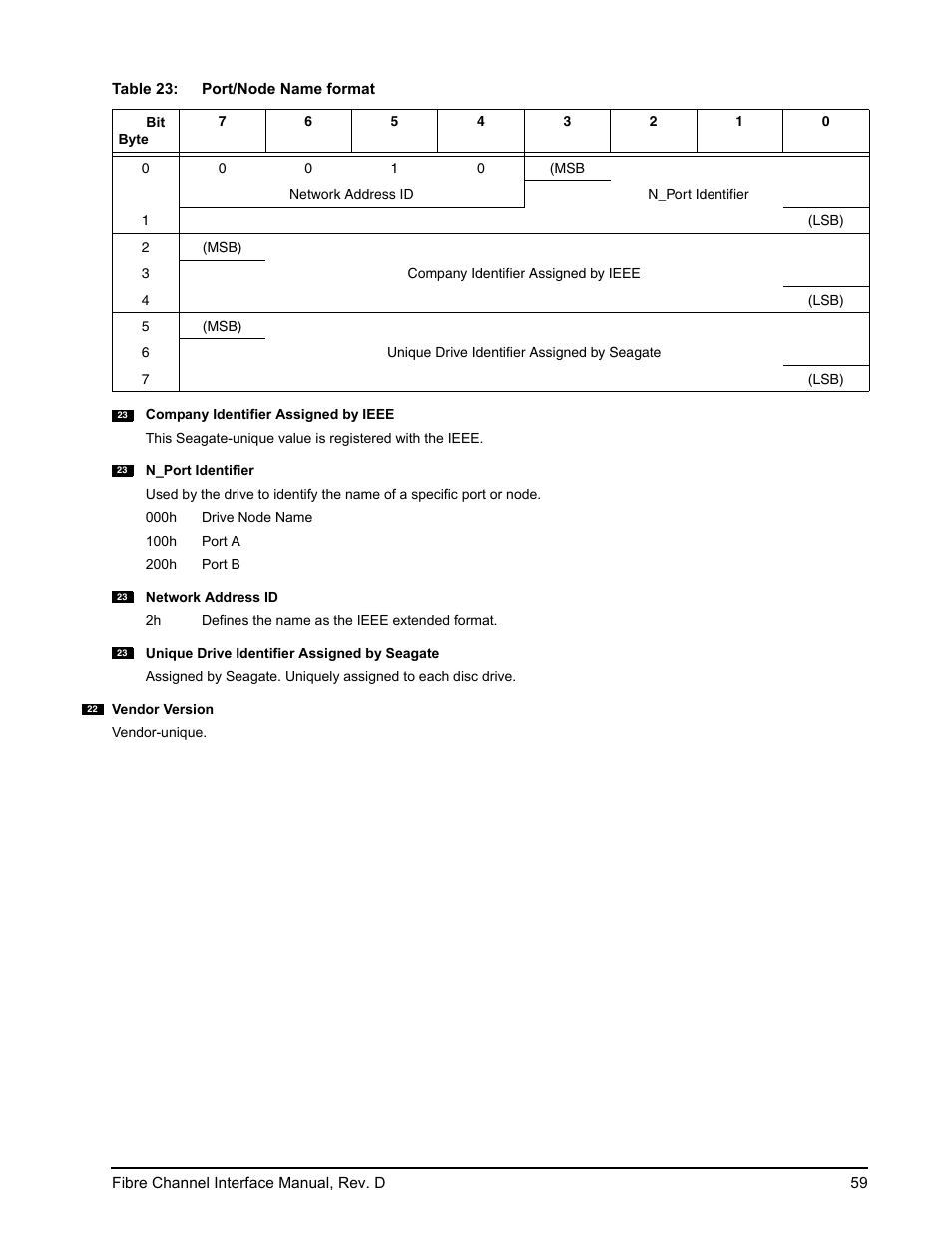 E 23 | Seagate Fibre Channel Interface User Manual | Page 73 / 432