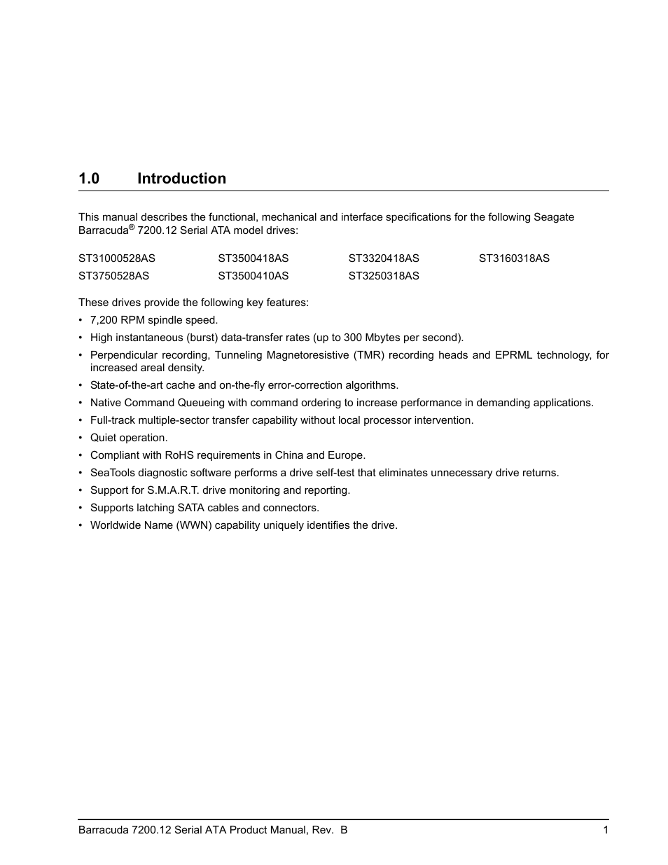 0 introduction | Seagate BARRACUDA ST3160318AS User Manual | Page 7 / 48
