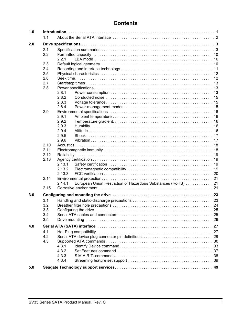 Seagate SV35 SERIES ST3250824SV User Manual | Page 3 / 62