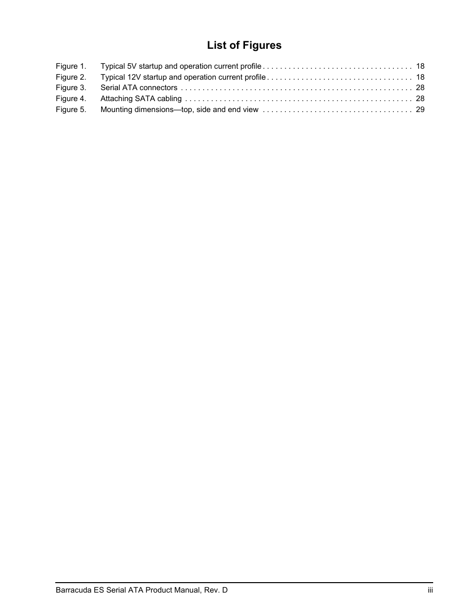 List of figures | Seagate BARRACUDA ES SERIAL ATA ST3750640NS User Manual | Page 5 / 54