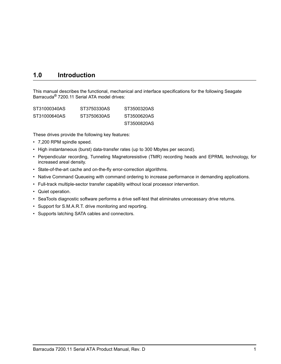 0 introduction | Seagate BARRACUDA ST3750630AS User Manual | Page 7 / 46