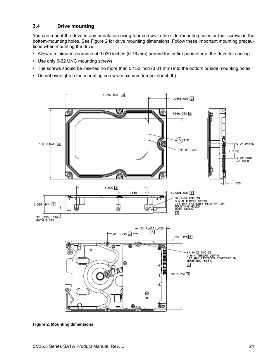 4 drive mounting, Drive mounting | Seagate SV35.5 SERIES SATA ST31000525SV User Manual | Page 27 / 46