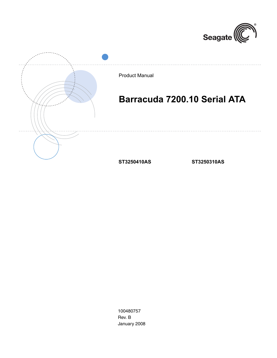 Seagate BARRACUDA 7200.10 SERIAL ATA ST3250310AS User Manual | 44 pages