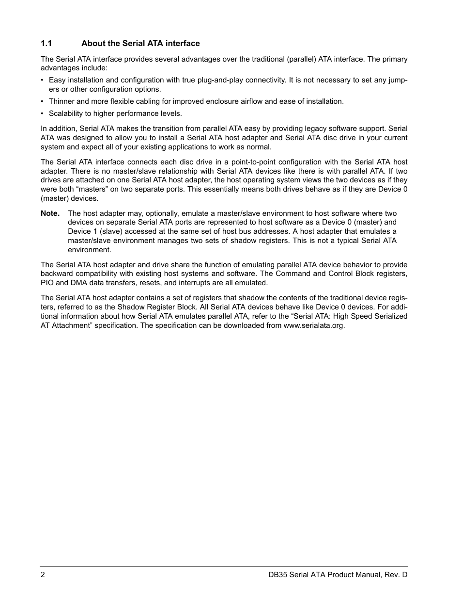 1 about the serial ata interface | Seagate DB35 Serial ATA ST3300831SCE User Manual | Page 10 / 50