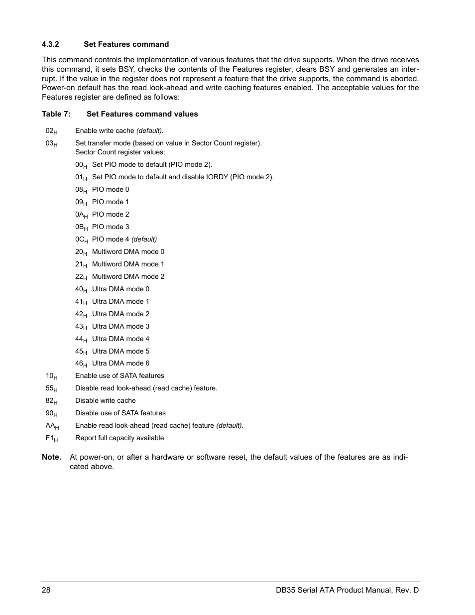 2 set features command | Seagate DB35 Serial ATA ST3300831SCE User Manual | Page 36 / 50