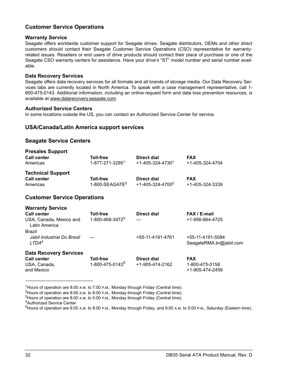 Customer service operations | Seagate DB35 Serial ATA ST3300831SCE User Manual | Page 40 / 50