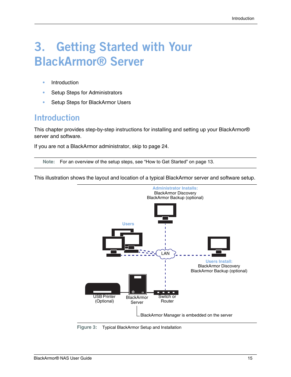Getting started with your blackarmor® server, Introduction | Seagate BlackArmor NAS 440 User Manual | Page 14 / 60
