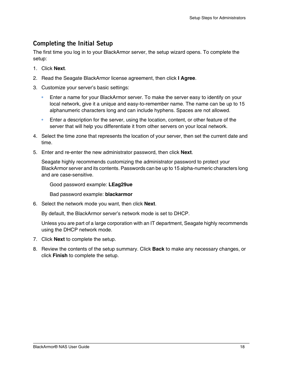 Completing the initial setup | Seagate BlackArmor NAS 440 User Manual | Page 17 / 60