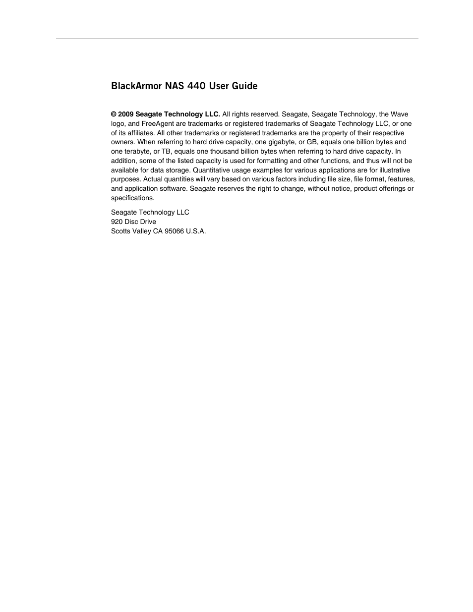 Blackarmor nas 440 user guide | Seagate BlackArmor NAS 440 User Manual | Page 2 / 60