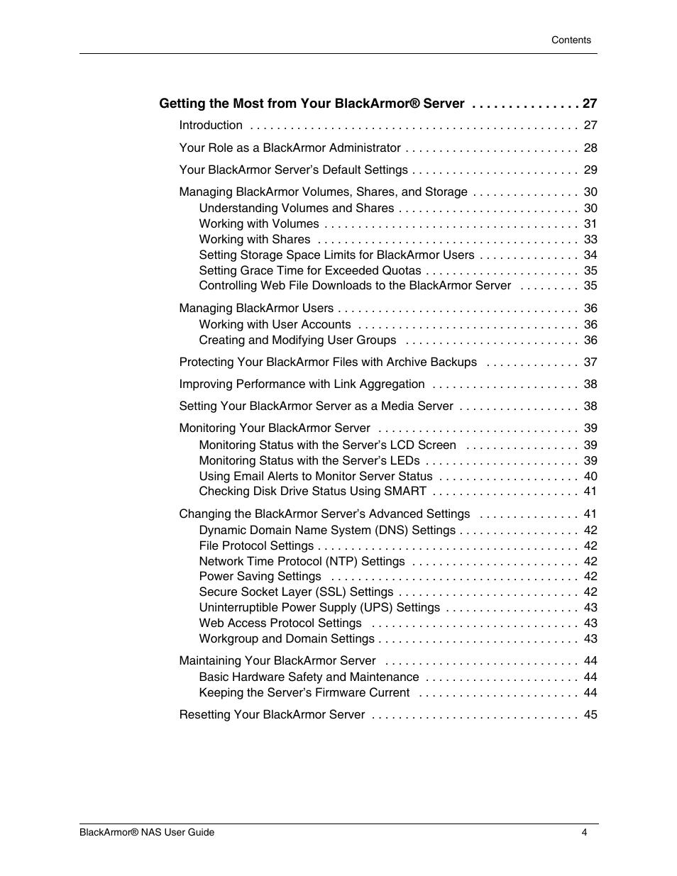 Seagate BlackArmor NAS 440 User Manual | Page 4 / 60