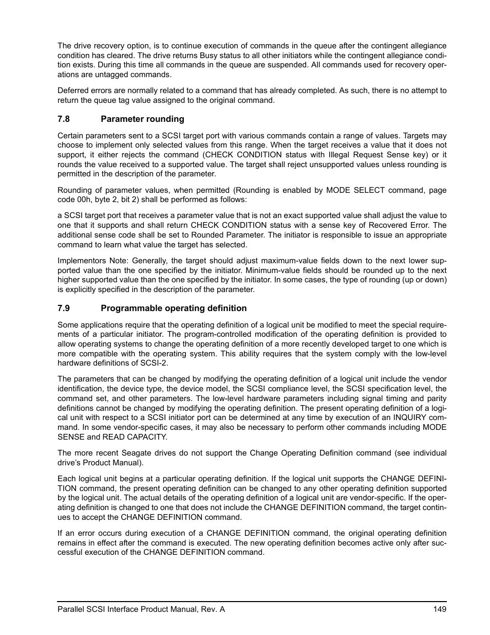 8 parameter rounding, 9 programmable operating definition | Seagate Ultra 320 User Manual | Page 163 / 186