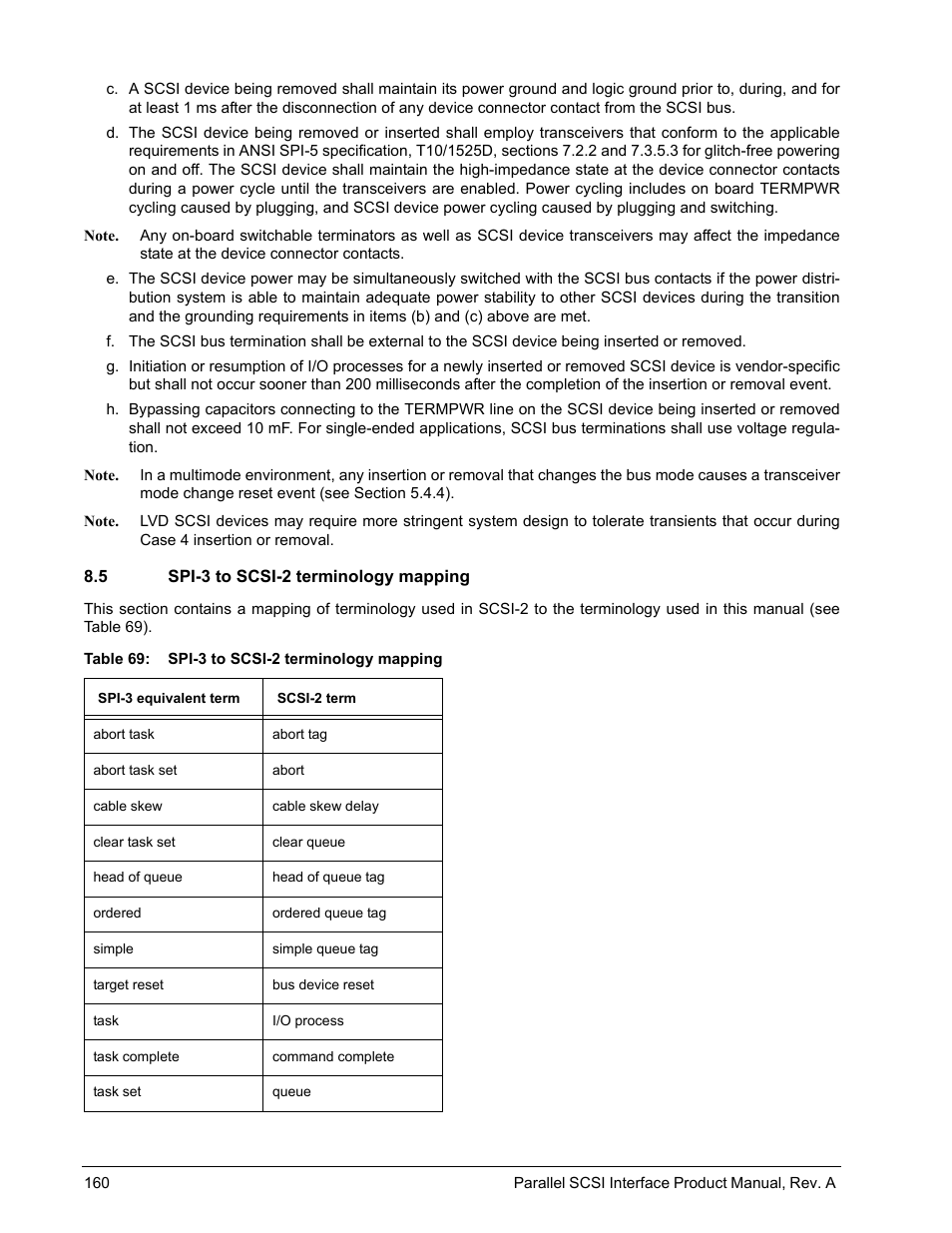 5 spi-3 to scsi-2 terminology mapping | Seagate Ultra 320 User Manual | Page 174 / 186