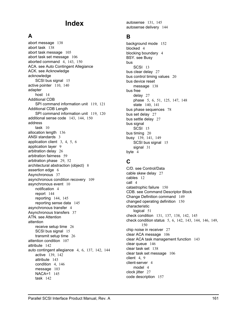 Index | Seagate Ultra 320 User Manual | Page 175 / 186