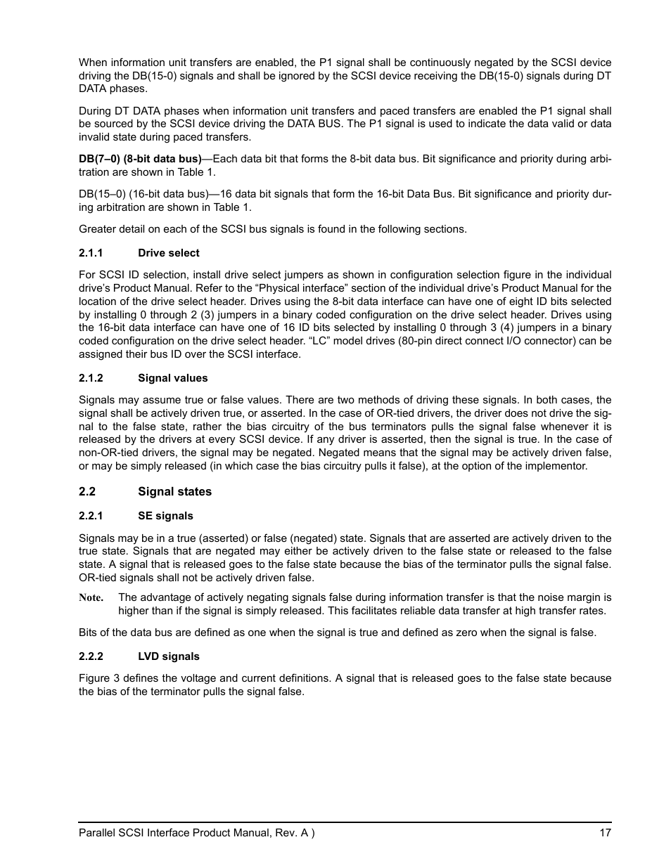 1 drive select, 2 signal values, 2 signal states | 1 se signals, 2 lvd signals | Seagate Ultra 320 User Manual | Page 31 / 186