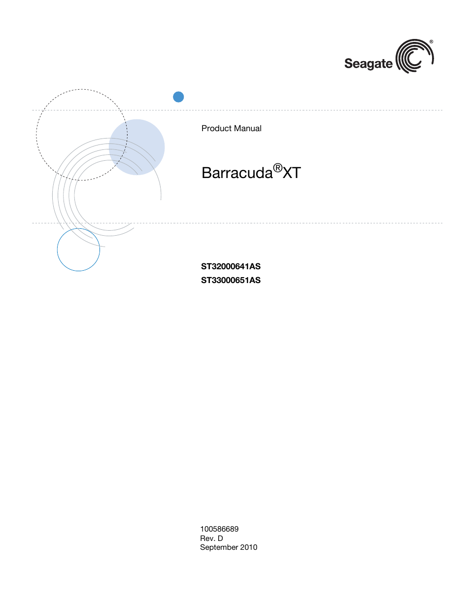 Seagate BARRACUDA XT ST33000651AS User Manual | 42 pages